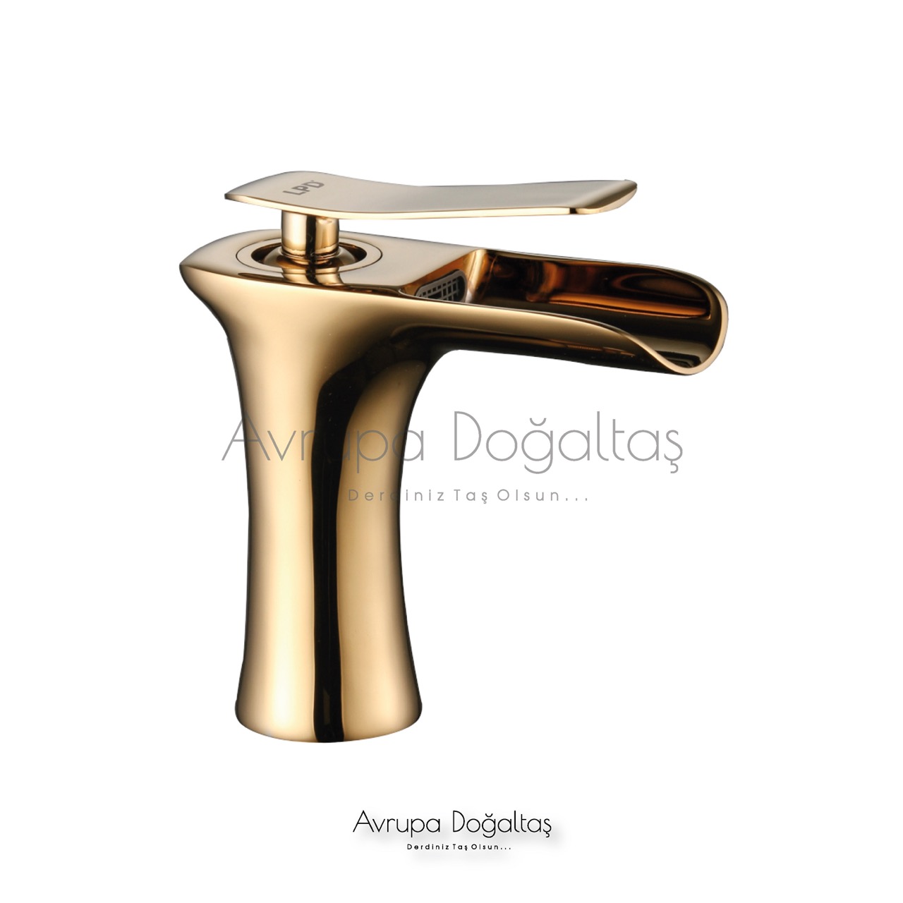 Şelale Lavabo Bataryası PVD Gold (Kısa)